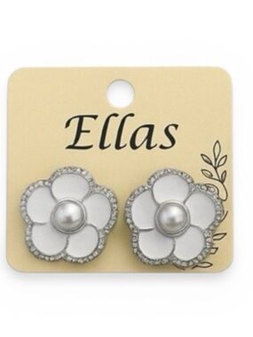 Ellas Enamel Camellia Flower Earrings – 7 Color Options